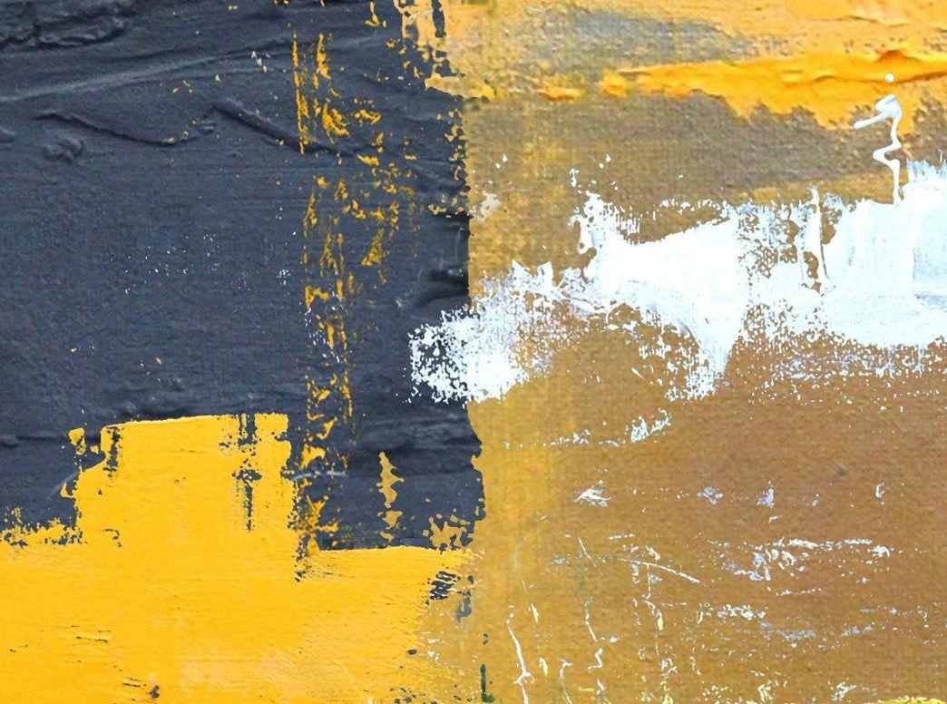 Yellow Painting Orange Hallway Abstract Canvas Artwork 2VR7A wall art
